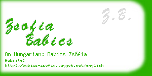 zsofia babics business card