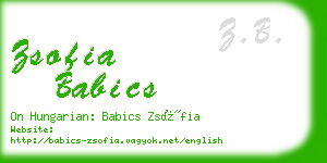 zsofia babics business card